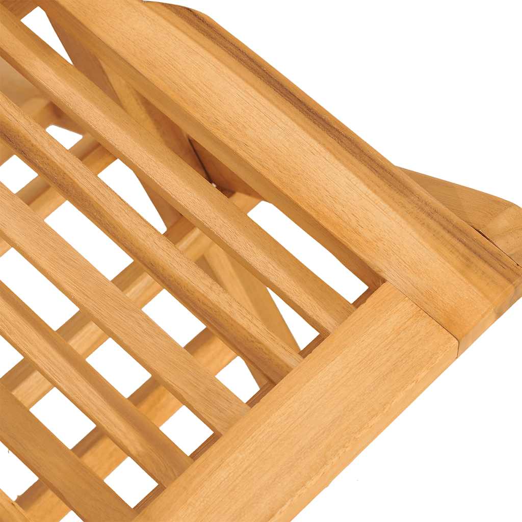 vidaXL Folding Garden Chair | Set of 2 | Natural Wood | Solid Teak Wood | Medium