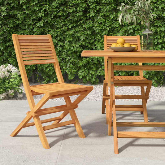 vidaXL Folding Chairs 2 pcs 47x62x90 cm Solid Wood Teak