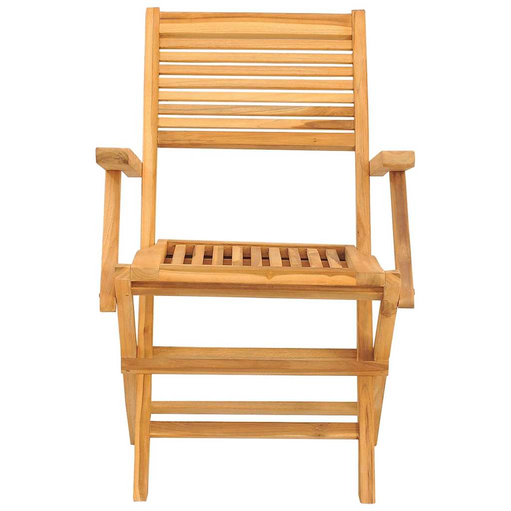 vidaXL Folding Garden Chair | Set of 2 | Natural Teak | Solid teak wood