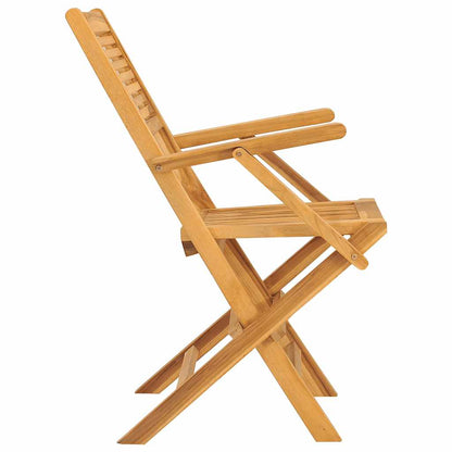 vidaXL Folding Garden Chair | Set of 2 | Natural Teak | Solid teak wood