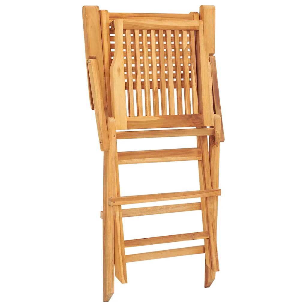 vidaXL Folding Garden Chair | Set of 2 | Natural Teak | Solid teak wood