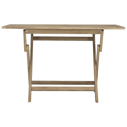 vidaXL Folding Garden Table Grey 120x70x75 cm Solid Wood Teak
