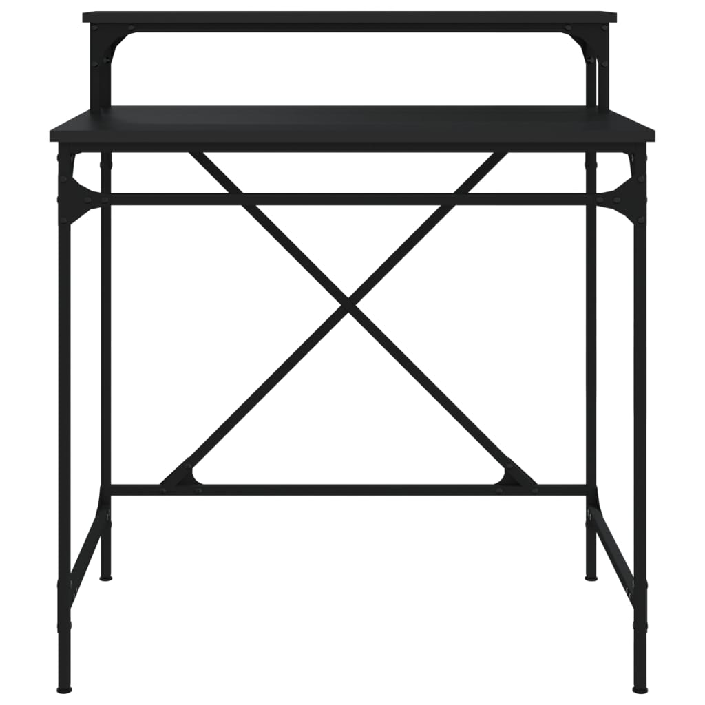 vidaXL Desk Black 80x50x90 cm Engineered Wood and Iron