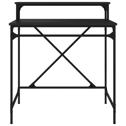 vidaXL Desk Black 80x50x90 cm Engineered Wood and Iron