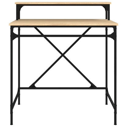 vidaXL Desk Sonoma Oak 80x50x90 cm Engineered Wood and Iron