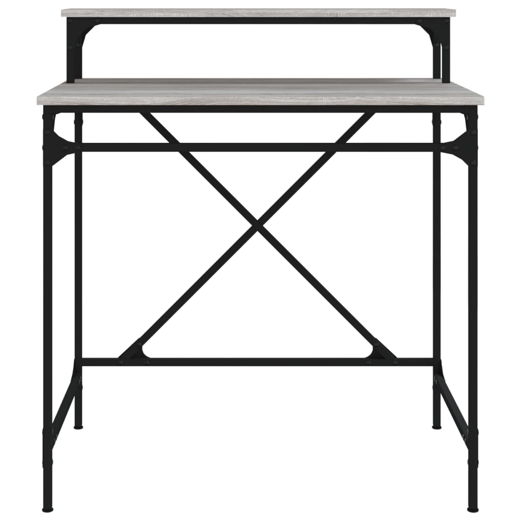 vidaXL Desk Grey Sonoma 80x50x90 cm Engineered Wood and Iron