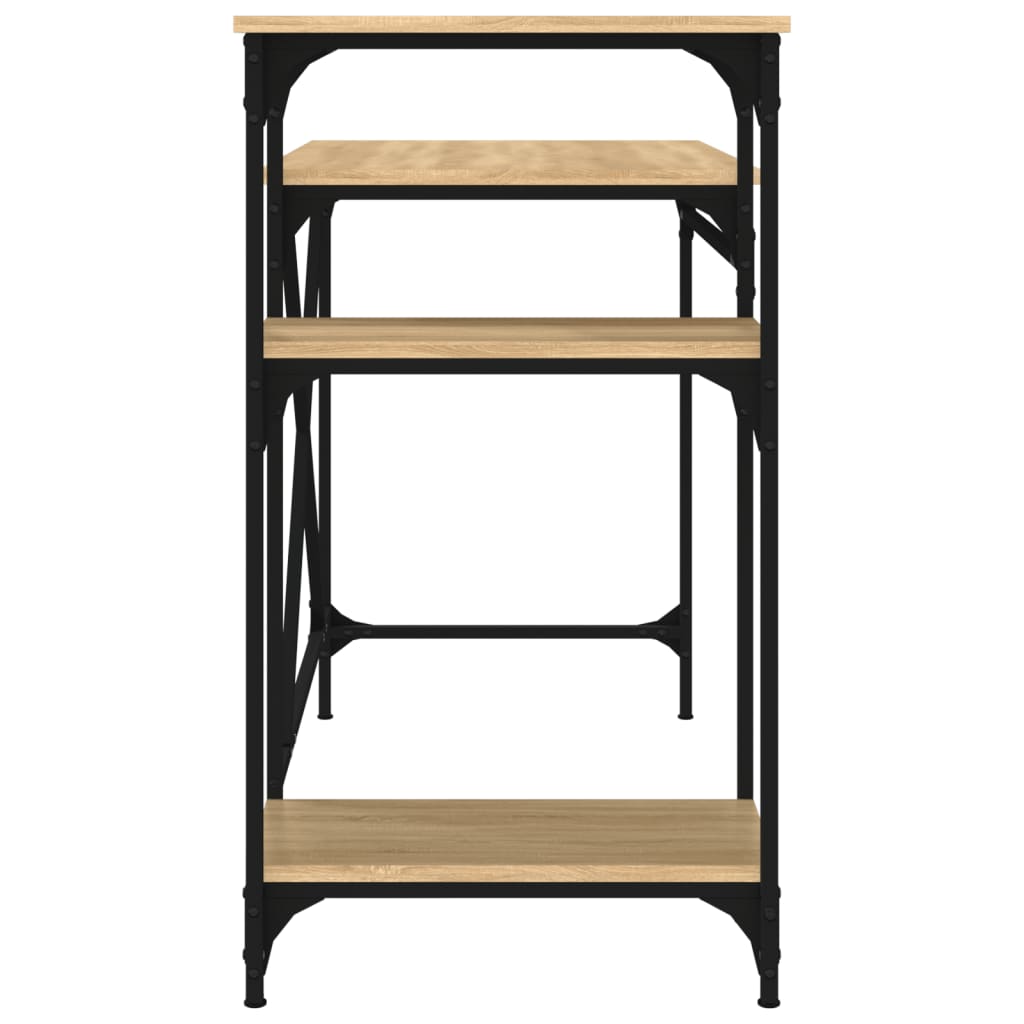 vidaXL Desk with Shelves Sonoma Oak 105x50x90 cm Engineered Wood&Iron
