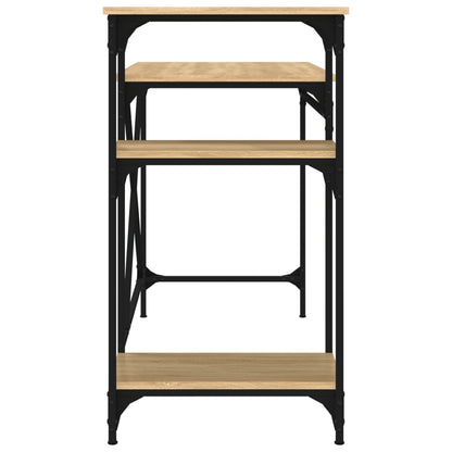 vidaXL Desk with Shelves Sonoma Oak 105x50x90 cm Engineered Wood&Iron