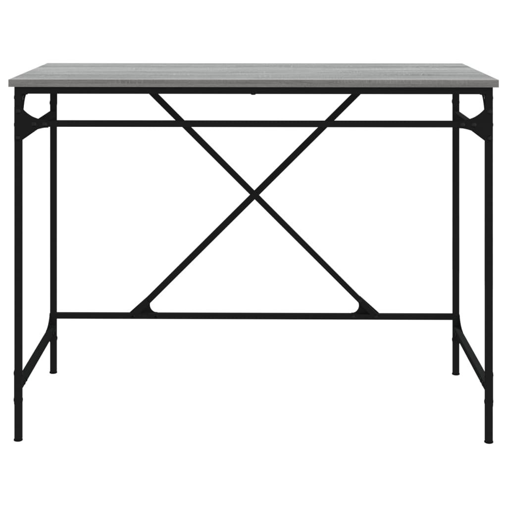 vidaXL Desk Grey Sonoma 100x50x75 cm Engineered Wood and Iron