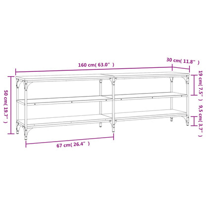 vidaXL TV Cabinet Smoked Oak 160x30x50 cm Engineered Wood