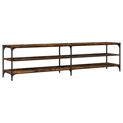 vidaXL TV Cabinet Smoked Oak 200x30x50 cm Engineered Wood and Metal