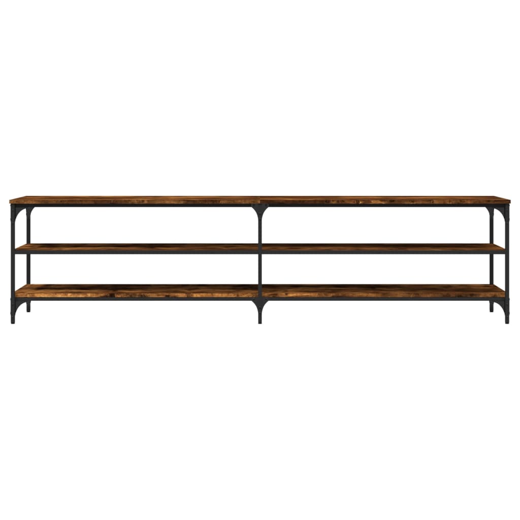 vidaXL TV Cabinet Smoked Oak 200x30x50 cm Engineered Wood and Metal