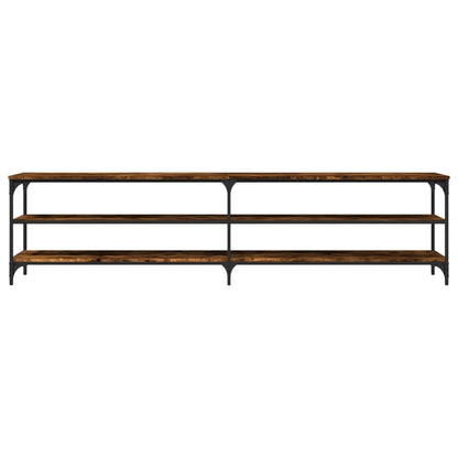 vidaXL TV Cabinet Smoked Oak 200x30x50 cm Engineered Wood and Metal