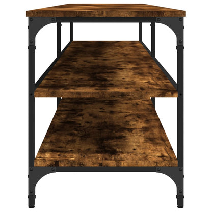 vidaXL TV Cabinet Smoked Oak 200x30x50 cm Engineered Wood and Metal