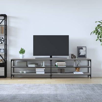 vidaXL TV Cabinet Grey Sonoma 200x30x50 cm Engineered Wood and Metal