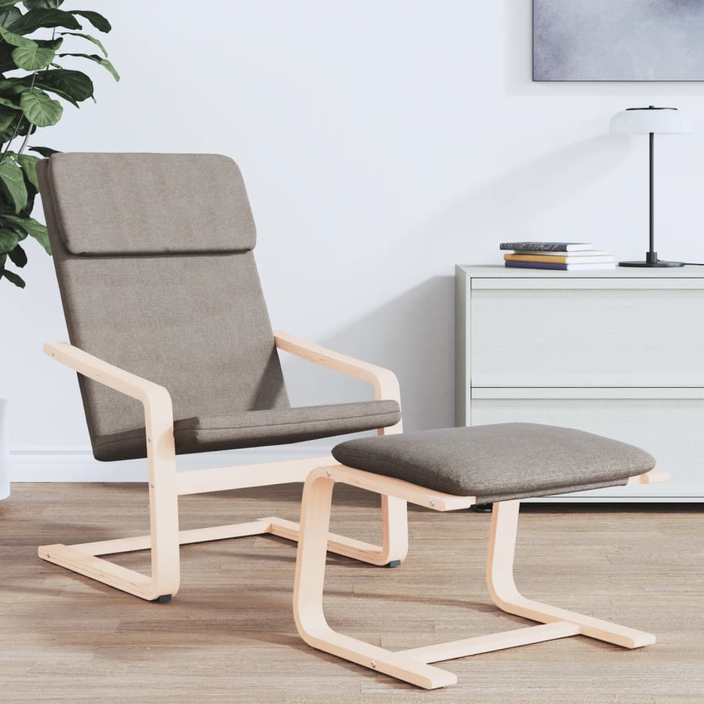 vidaXL Footstool Taupe 51x41x40 cm Fabric