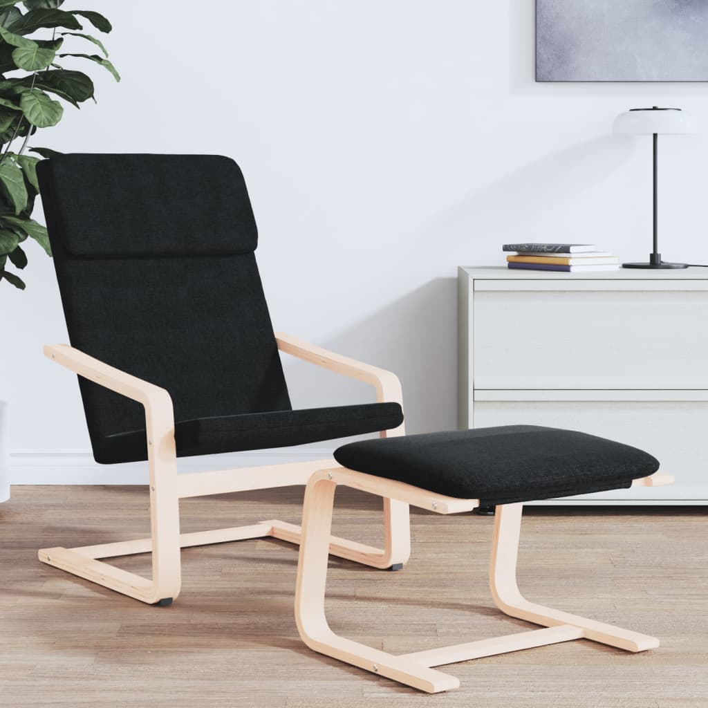 vidaXL Relaxing Chair Black Fabric