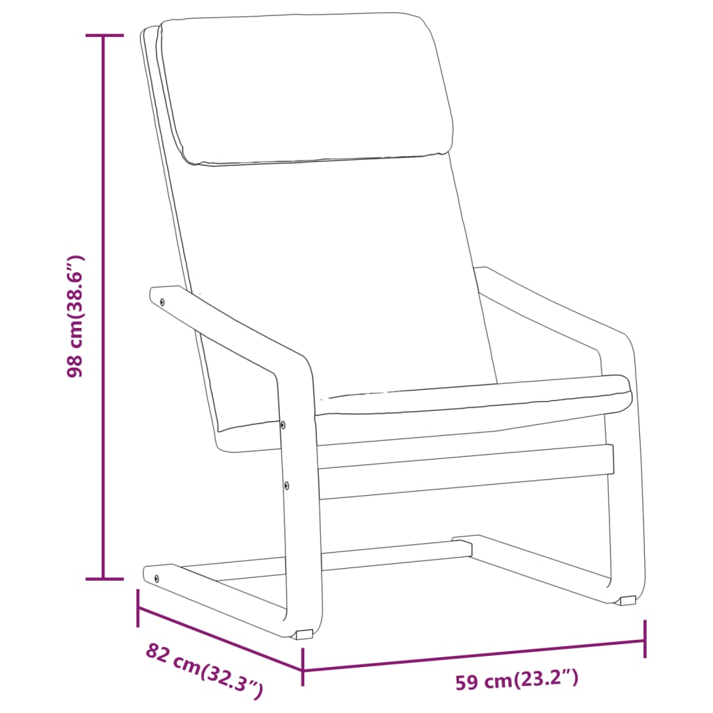 vidaXL Relaxing Chair Black Fabric