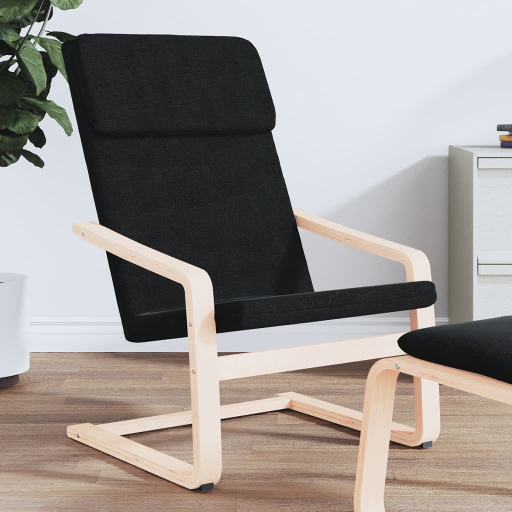 vidaXL Relaxing Chair Black Fabric