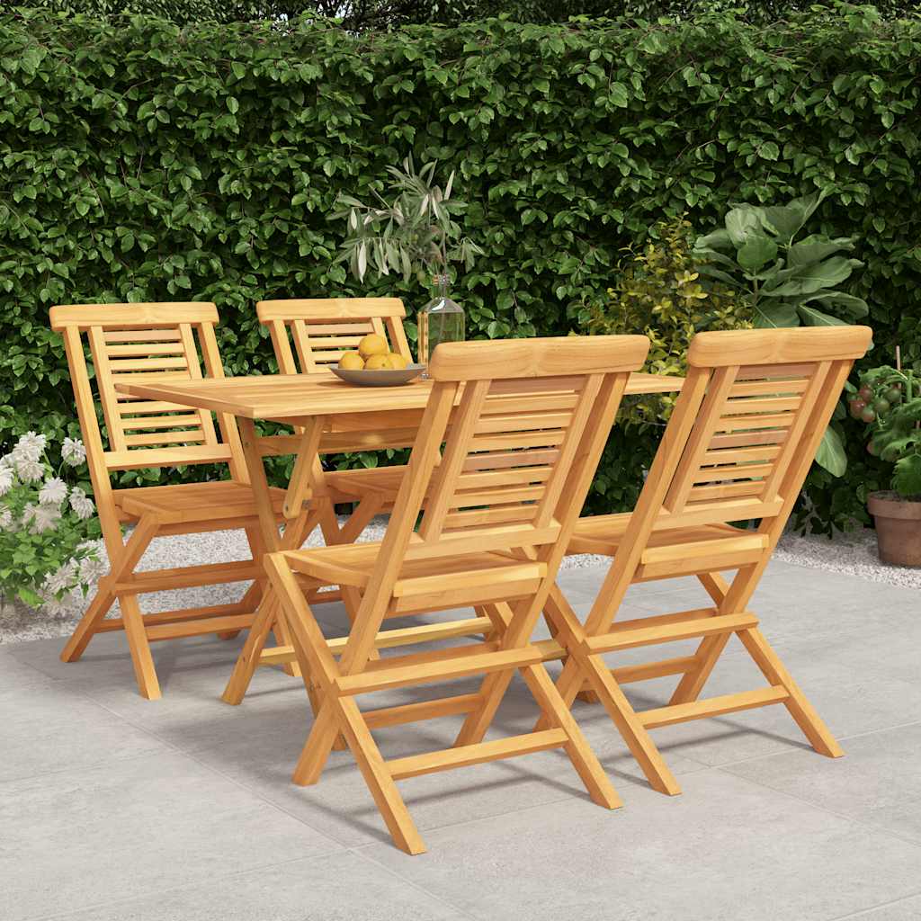 vidaXL 5 Piece Garden Dining Set Solid Wood Teak