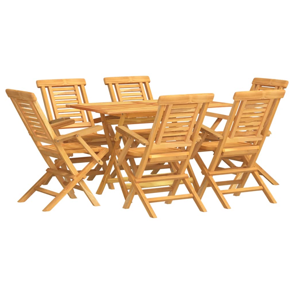vidaXL 7 Piece Garden Dining Set Solid Wood Teak