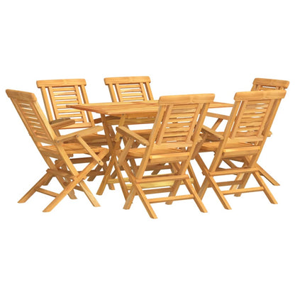 vidaXL 7 Piece Garden Dining Set Solid Wood Teak