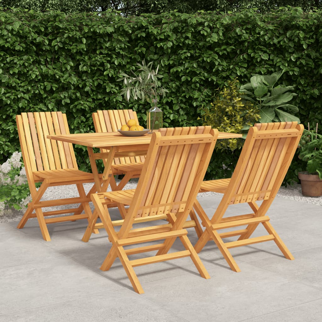 vidaXL Garden Dining Set | Natural Teak | Solid Teak Wood | Medium |  Foldable
