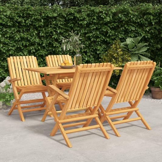 vidaXL Garden Dining Set | Teak | Solid teak wood | Medium | Foldable
