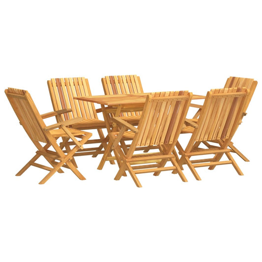vidaXL Garden Dining Set | Natural Teak | Solid Teak Wood | Medium | Foldable