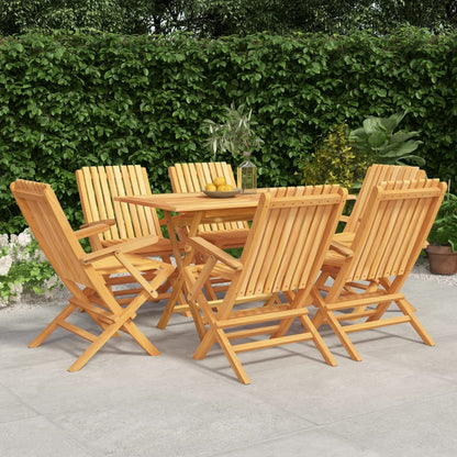 vidaXL Garden Dining Set | Natural Teak | Solid Teak Wood | Medium | Foldable
