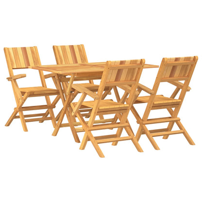 vidaXL Garden Dining Set | Natural Teak | Solid Teak Wood | Foldable
