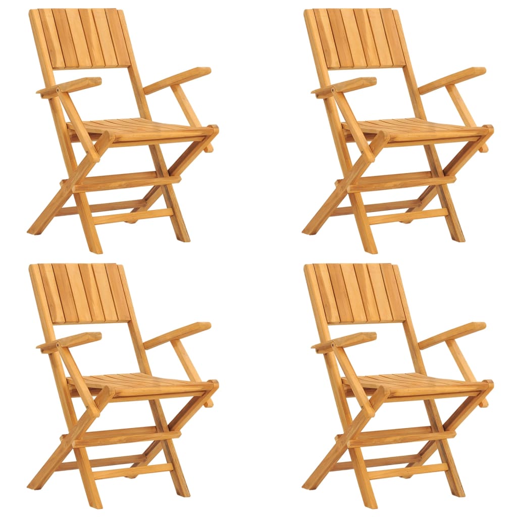 vidaXL Garden Dining Set | Natural Teak | Solid Teak Wood | Foldable