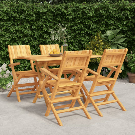 vidaXL Garden Dining Set | Natural Teak | Solid Teak Wood | Foldable