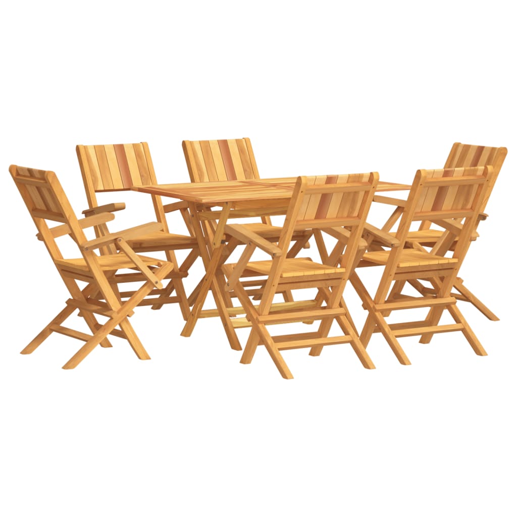 vidaXL Garden Dining Set | Teak | Solid teak wood | Standard | Foldable