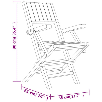 vidaXL Garden Dining Set | Teak | Solid teak wood | Standard | Foldable