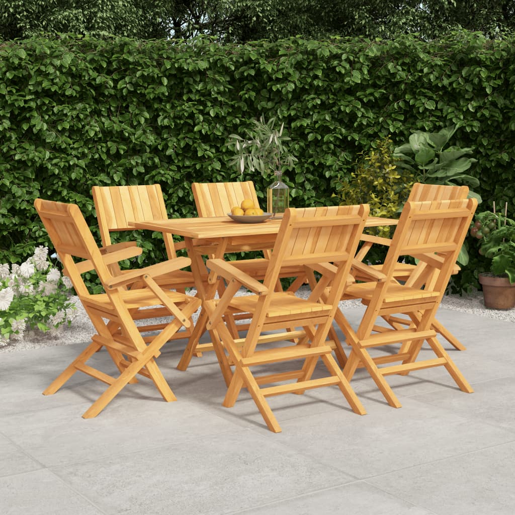 vidaXL Garden Dining Set | Teak | Solid teak wood | Standard | Foldable
