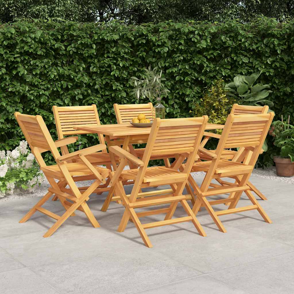 vidaXL 7 Piece Garden Dining Set Solid Wood Teak