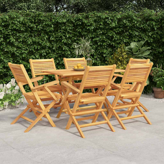 vidaXL 7 Piece Garden Dining Set Solid Wood Teak