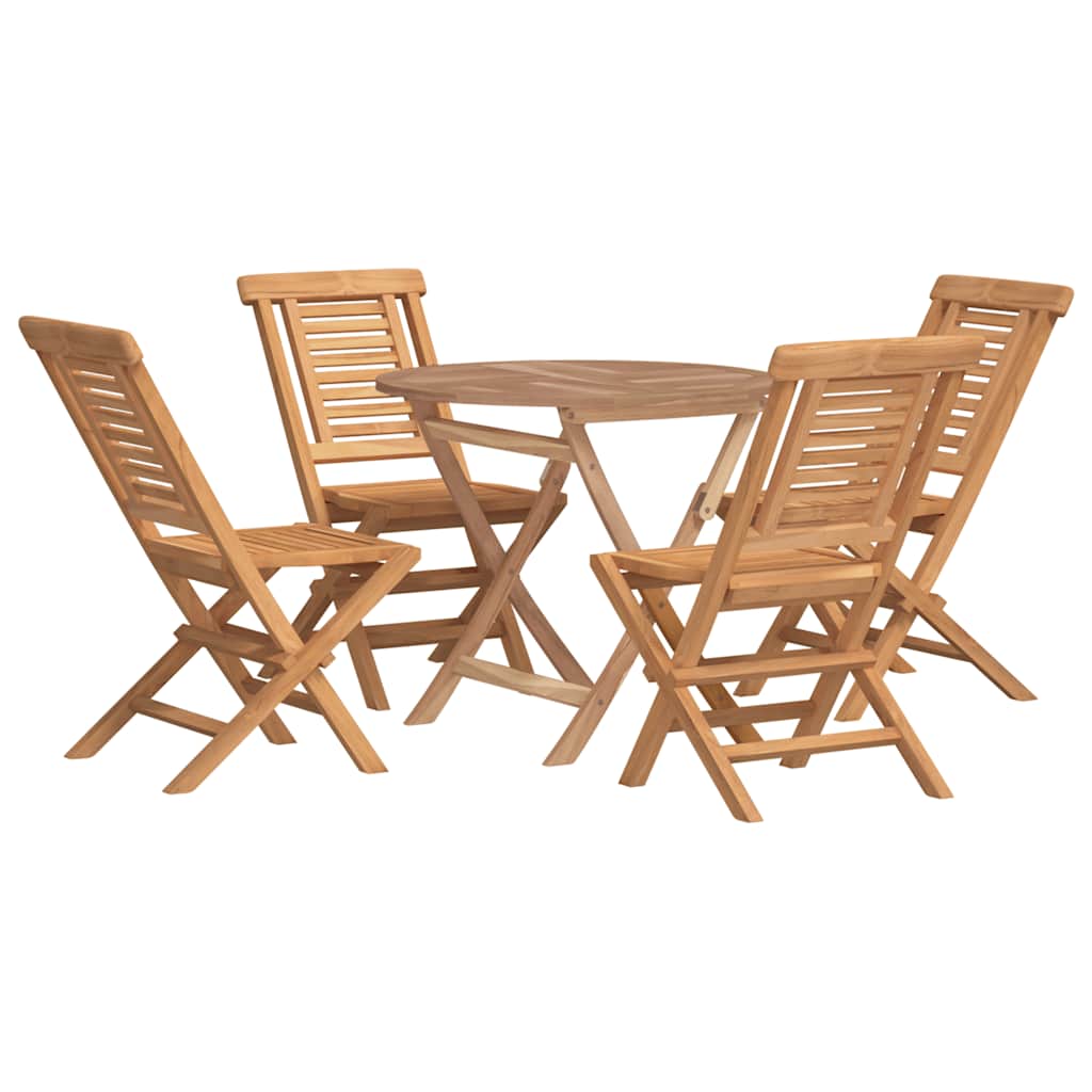 vidaXL 5 Piece Garden Dining Set Solid Wood Teak
