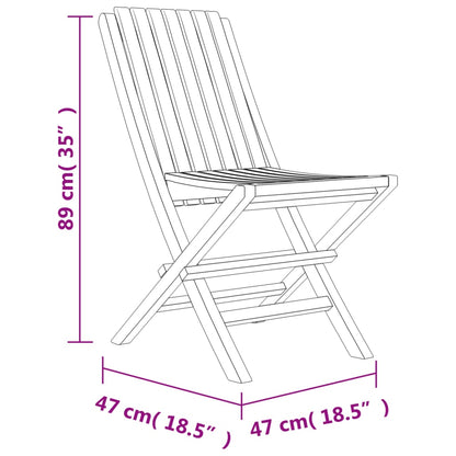 vidaXL Garden Dining Set | Teak | Solid teak wood | Medium | Collapsible