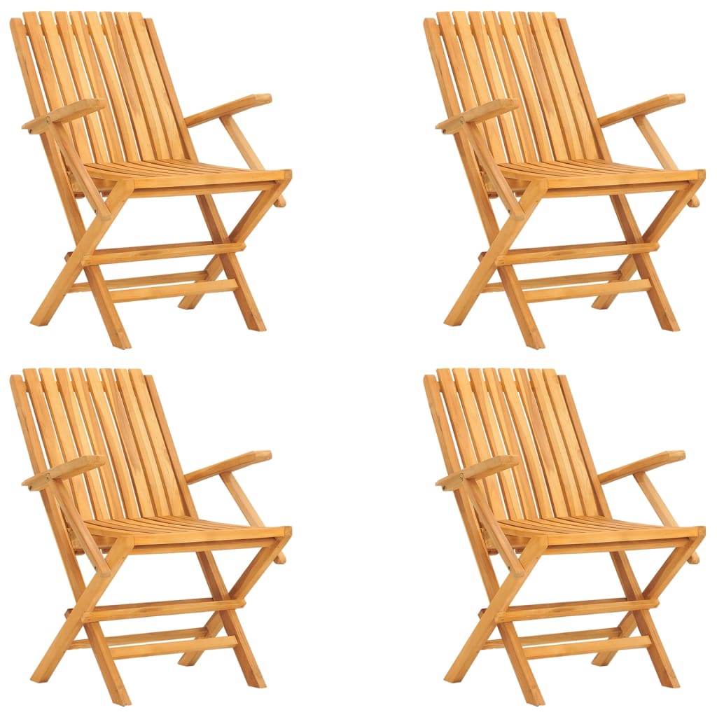 vidaXL Garden Dining Set | Natural Teak | Solid Teak Wood | Regular | Foldable