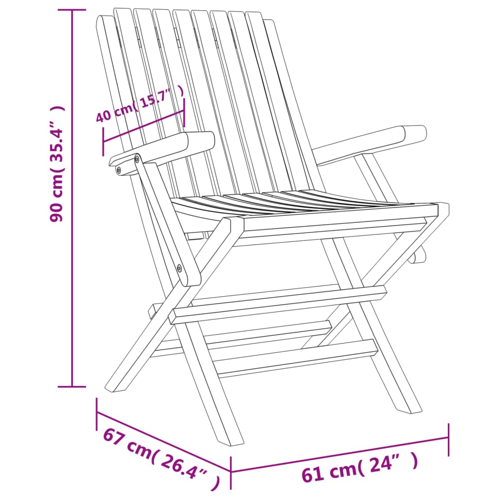 vidaXL Garden Dining Set | Natural Teak | Solid Teak Wood | Regular | Foldable