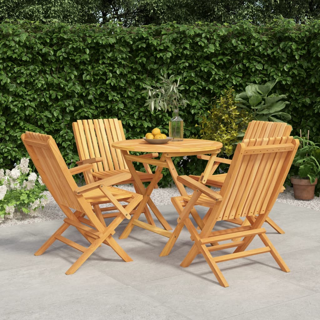 vidaXL Garden Dining Set | Natural Teak | Solid Teak Wood | Regular | Foldable