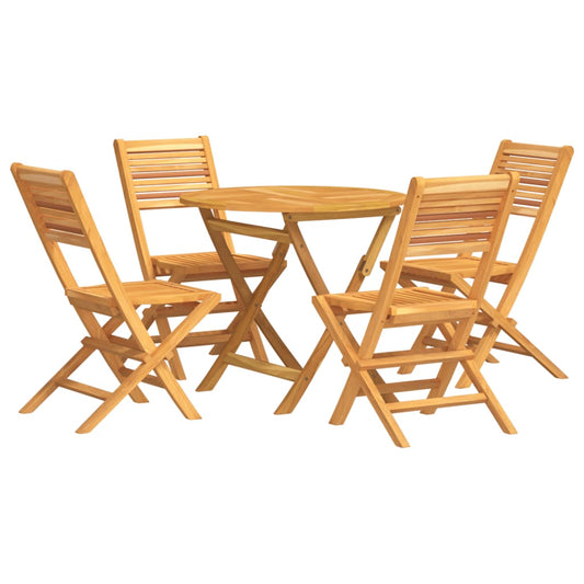 vidaXL Garden Dining Set | Natural Teak | Teak wood | Medium |  Foldable