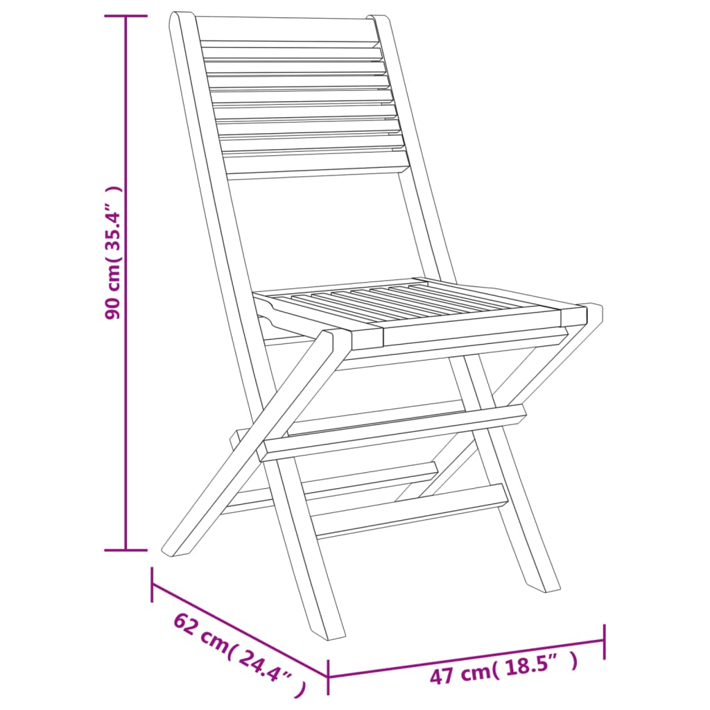 vidaXL Garden Dining Set | Natural Teak | Teak wood | Medium |  Foldable