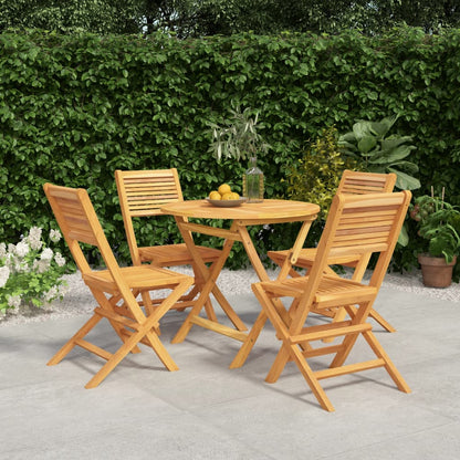 vidaXL Garden Dining Set | Natural Teak | Teak wood | Medium |  Foldable