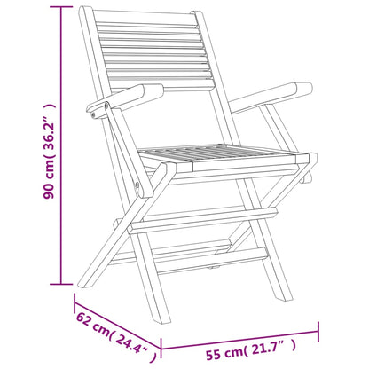 vidaXL Garden Dining Set | Teak | Solid Teak Wood | Medium |  Foldable