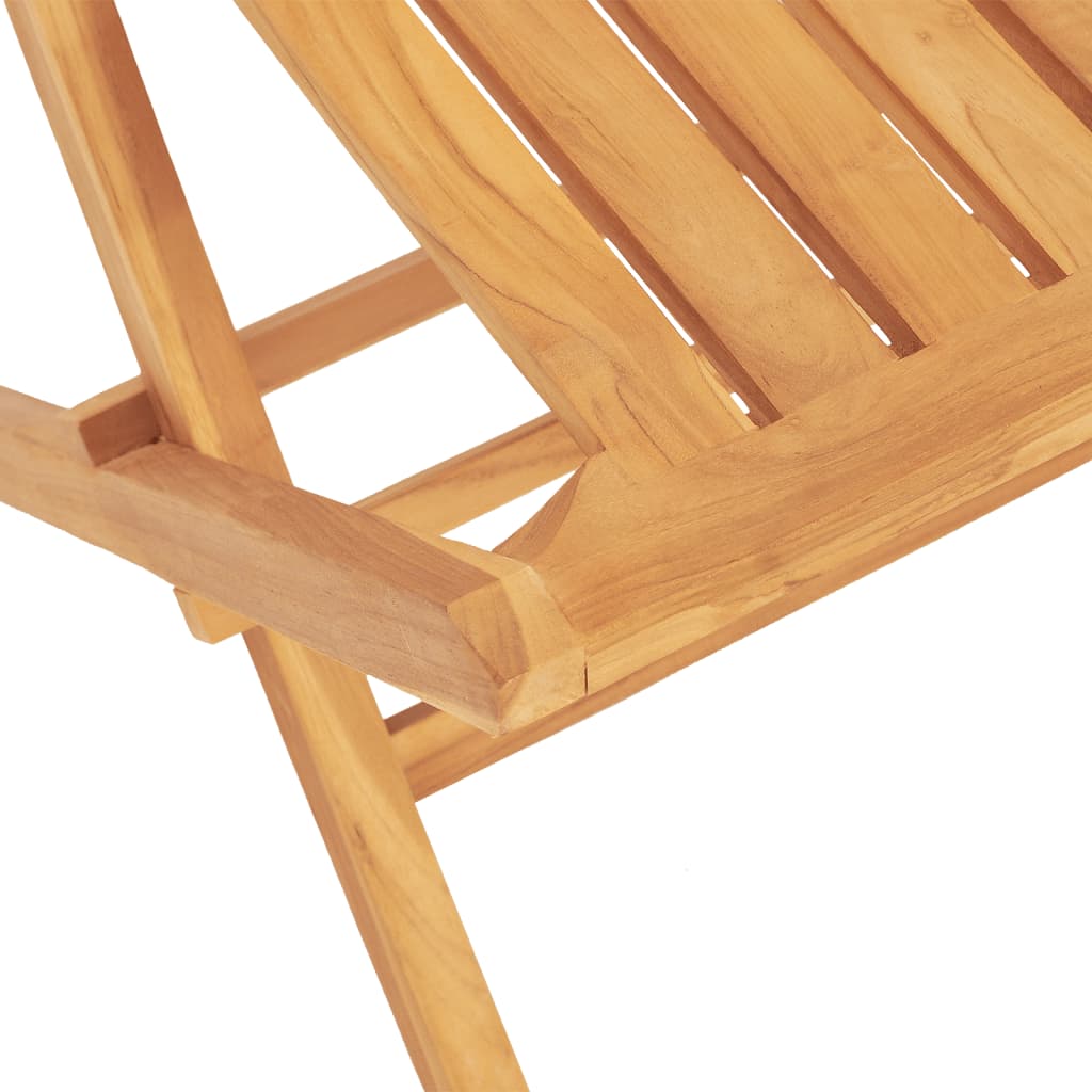 vidaXL Garden Dining Set | Natural Wood | Solid teak wood | Medium | Foldable