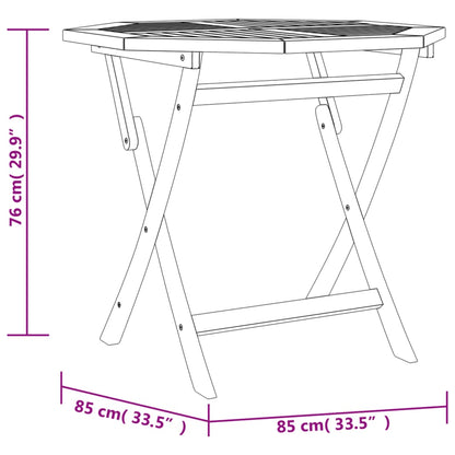 vidaXL Garden Dining Set | Natural Wood | Solid teak wood | Medium | Foldable