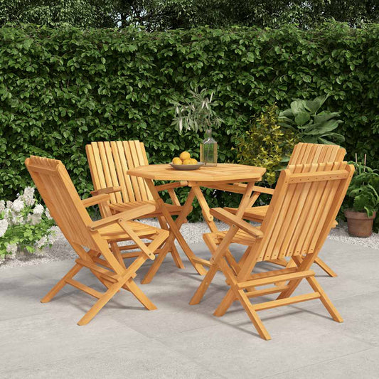vidaXL Garden Dining Set | Natural wooden colour | Solid teak wood | Medium